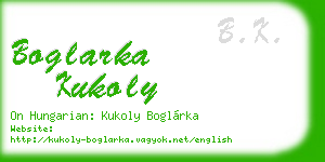 boglarka kukoly business card